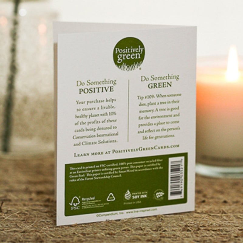 Compendium Positively Green Sympathy Card - "They lived and laughed and loved and left." - Image 3